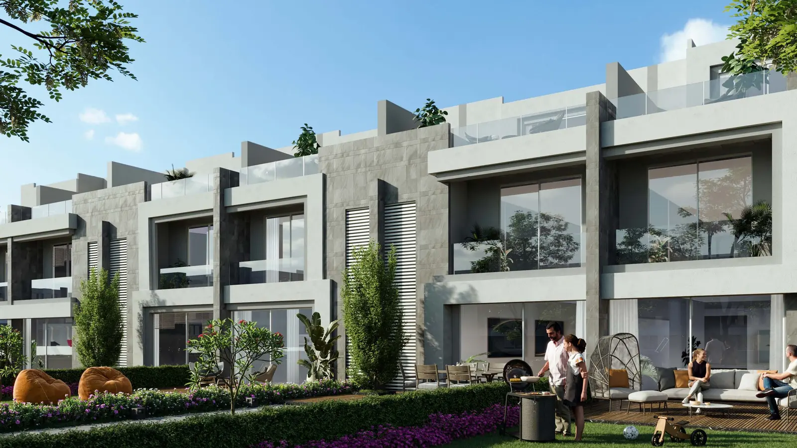 Landscaped villa cluster inside El Patio Town