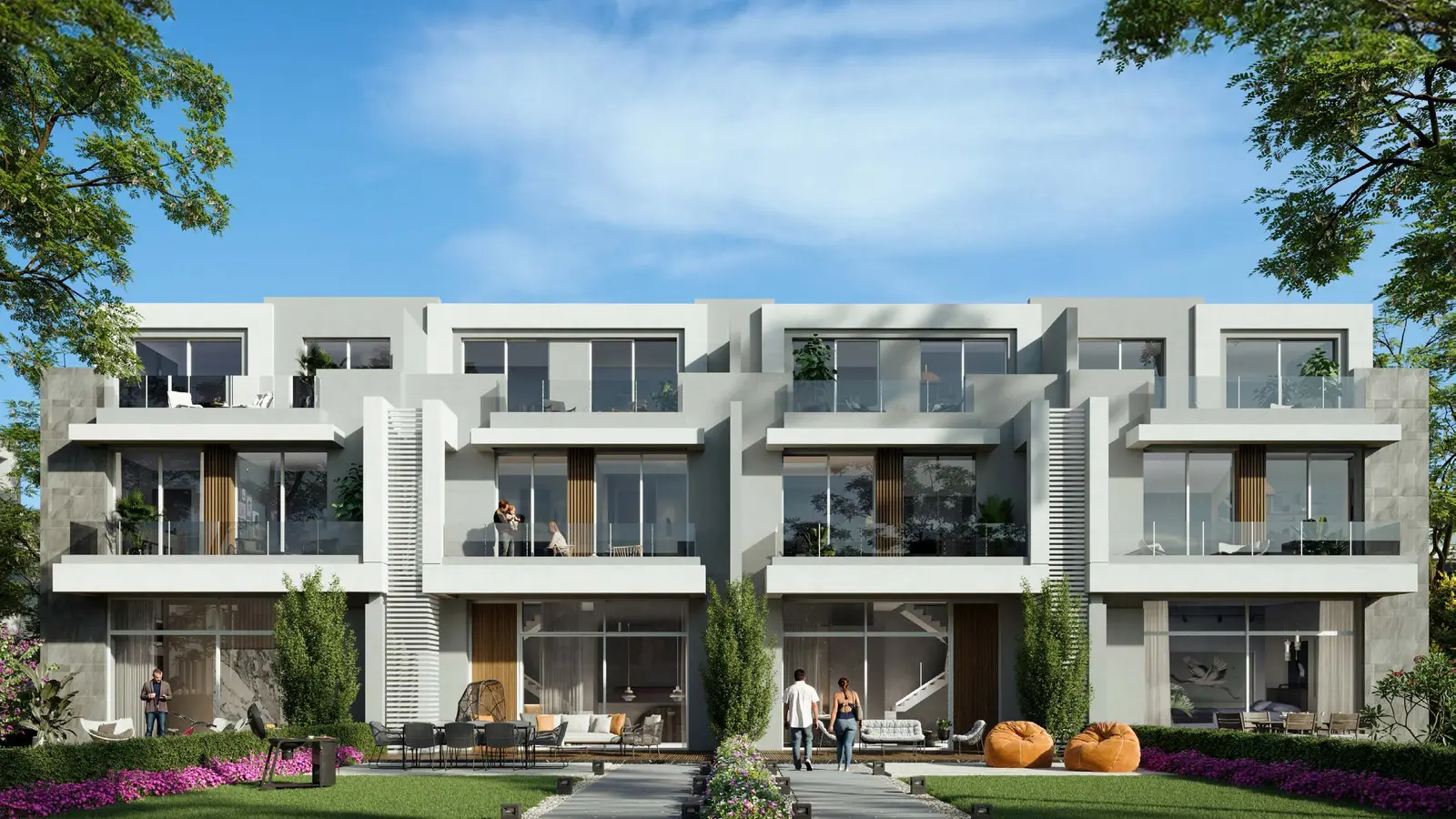 Row of El Patio Town townhouses