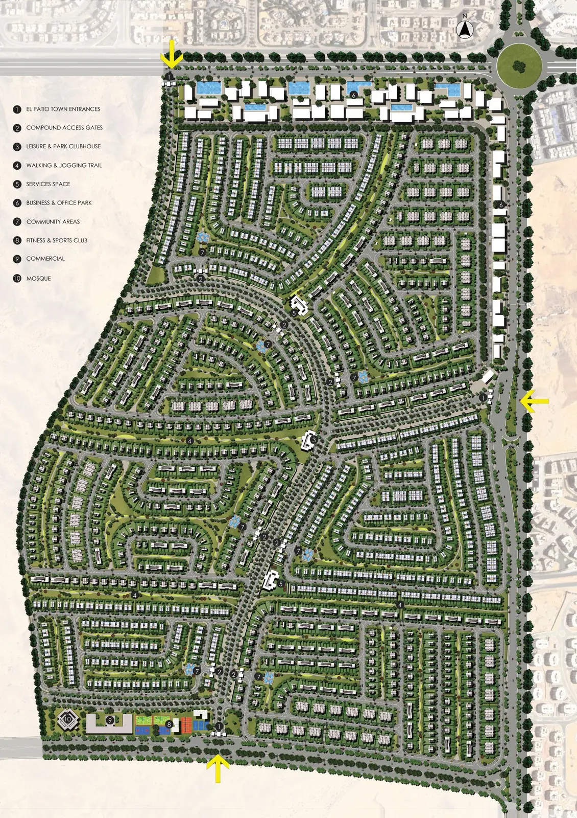Complete El Patio Town New Cairo master plan